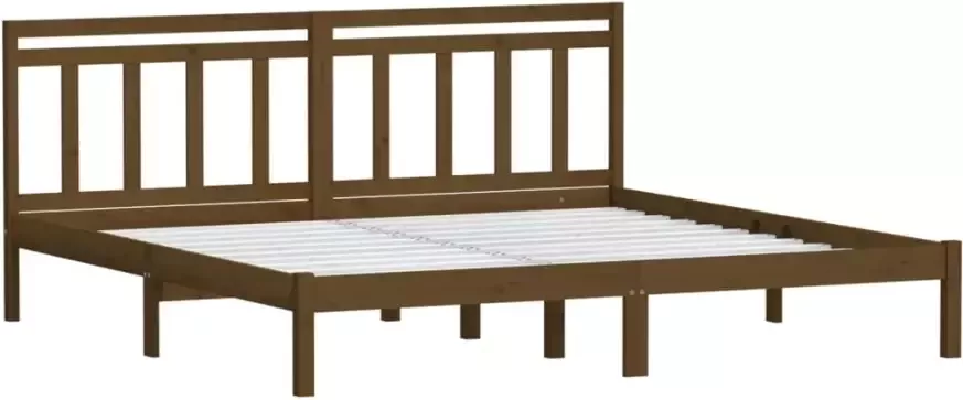 VidaXL -Bedframe-massief-grenenhout-honingbruin-200x200-cm - Foto 4