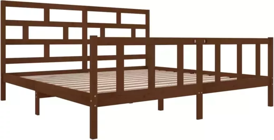 VidaXL -Bedframe-massief-grenenhout-honingbruin-200x200-cm - Foto 4