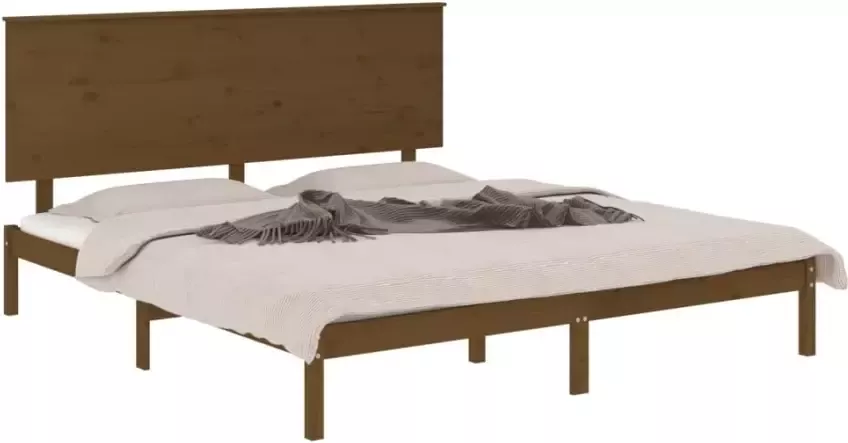 VidaXL -Bedframe-massief-grenenhout-honingbruin-200x200-cm - Foto 4