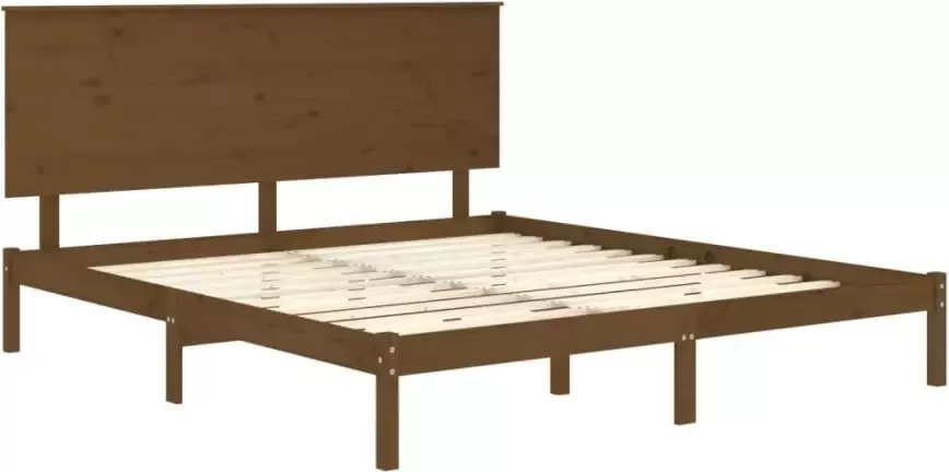 VidaXL -Bedframe-massief-grenenhout-honingbruin-200x200-cm - Foto 3