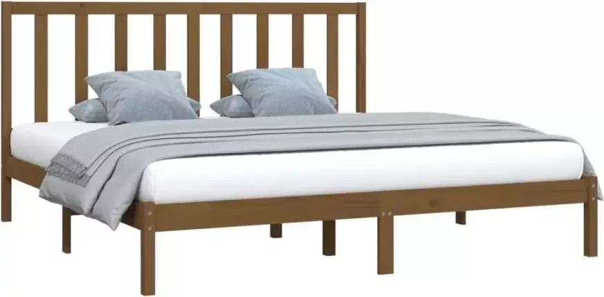 VidaXL -Bedframe-massief-grenenhout-honingbruin-200x200-cm - Foto 5