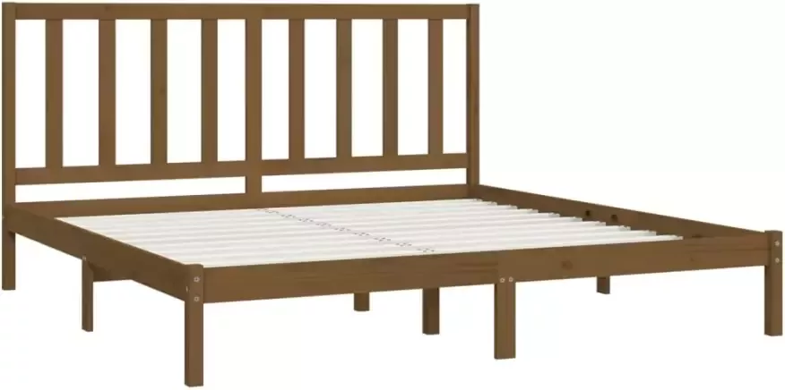 VidaXL -Bedframe-massief-grenenhout-honingbruin-200x200-cm - Foto 4