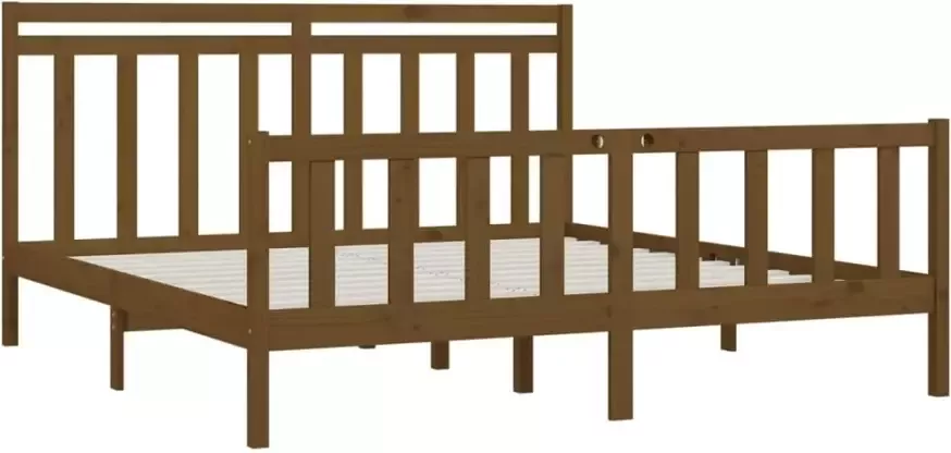 VidaXL -Bedframe-massief-grenenhout-honingbruin-200x200-cm - Foto 4