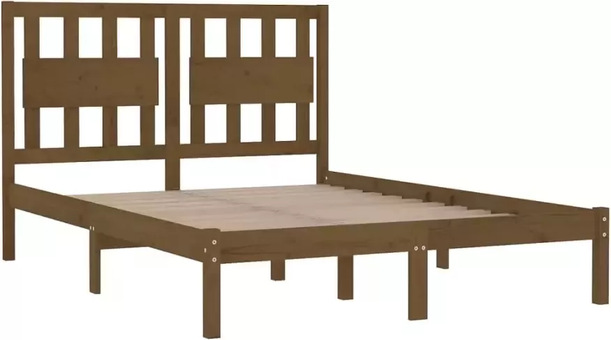 VidaXL -Bedframe-massief-grenenhout-honingbruin-200x200-cm - Foto 4