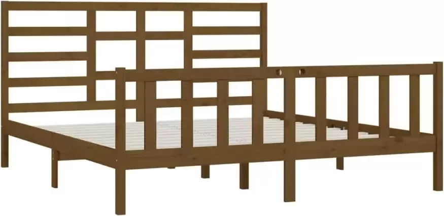 VidaXL -Bedframe-massief-grenenhout-honingbruin-200x200-cm - Foto 3