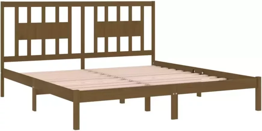 VidaXL -Bedframe-massief-grenenhout-honingbruin-200x200-cm - Foto 8