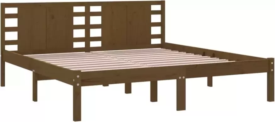 VidaXL -Bedframe-massief-grenenhout-honingbruin-200x200-cm - Foto 7