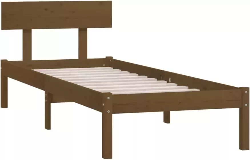 VidaXL -Bedframe-massief-grenenhout-honingbruin-90x190-cm-UK-Single - Foto 4