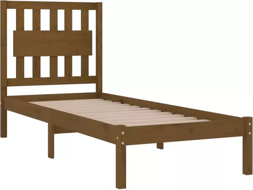 VIDAXL Bedframe massief grenenhout honingbruin 90x200 cm