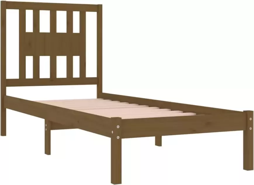 VIDAXL Bedframe massief grenenhout honingbruin 90x200 cm
