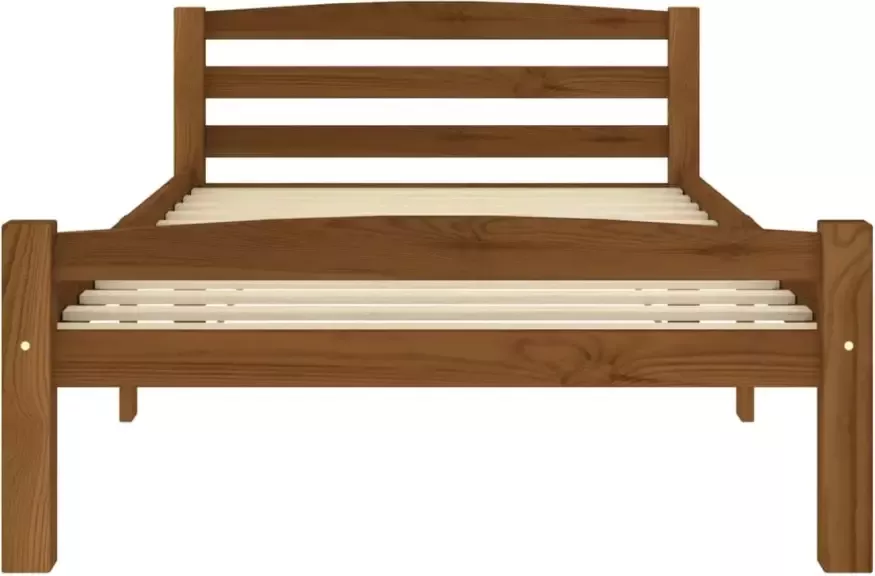 VidaXL -Bedframe-massief-grenenhout-honingbruin-90x200-cm - Foto 1