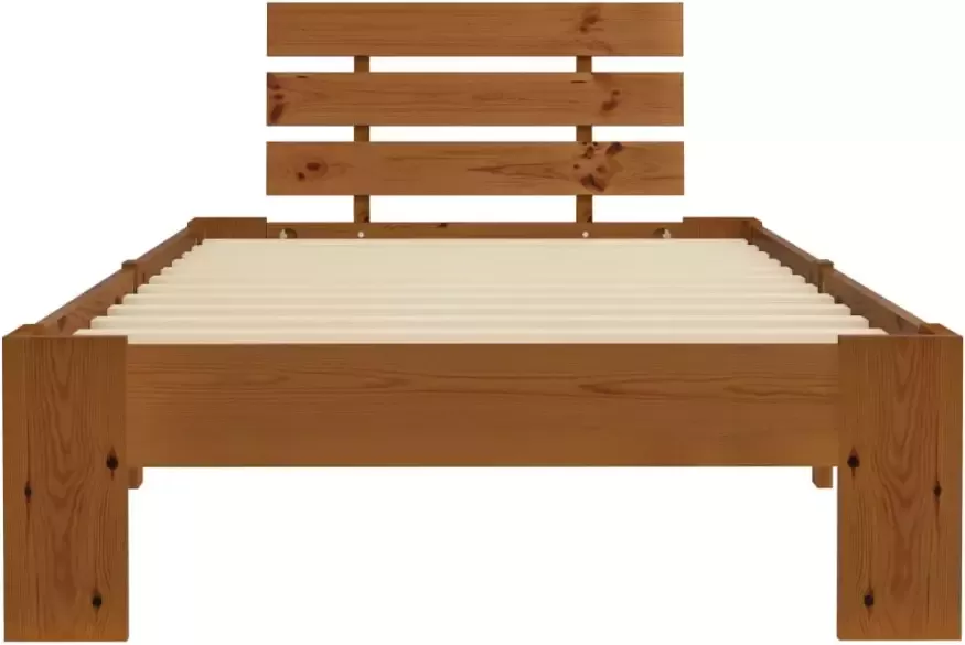 VidaXL -Bedframe-massief-grenenhout-honingbruin-90x200-cm