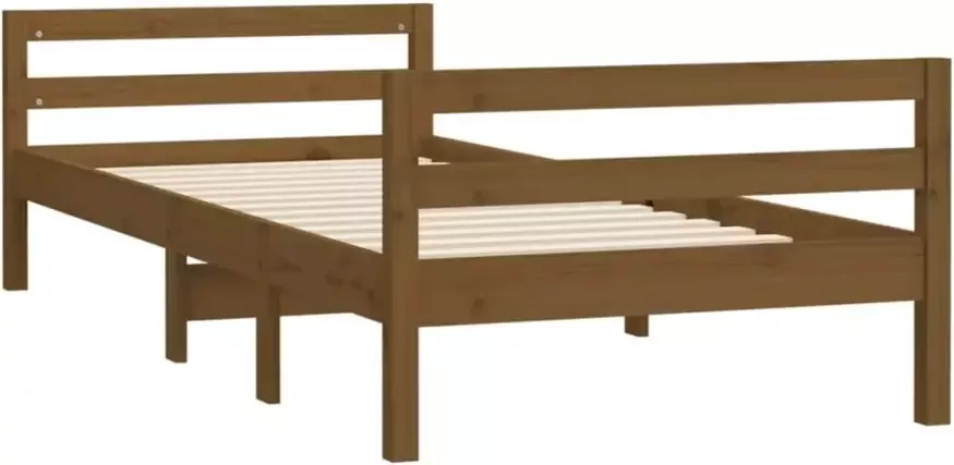 VidaXL -Bedframe-massief-grenenhout-honingbruin-90x200-cm - Foto 4