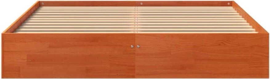 VidaXL Bed zonder matras massief grenenhout wasbruin 140x190 cm - Foto 3