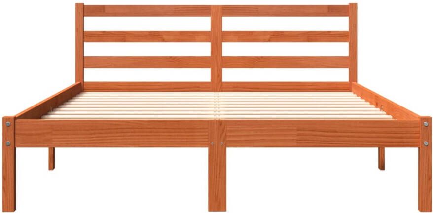 VidaXL Bed met matras massief grenenhout wasbruin 140x190 cm