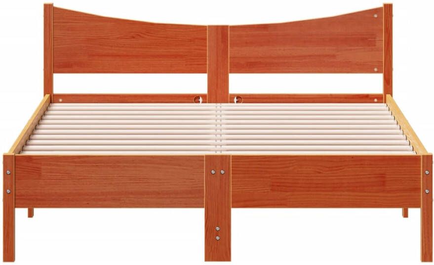 VidaXL Bed met matras massief grenenhout wasbruin 140x190 cm