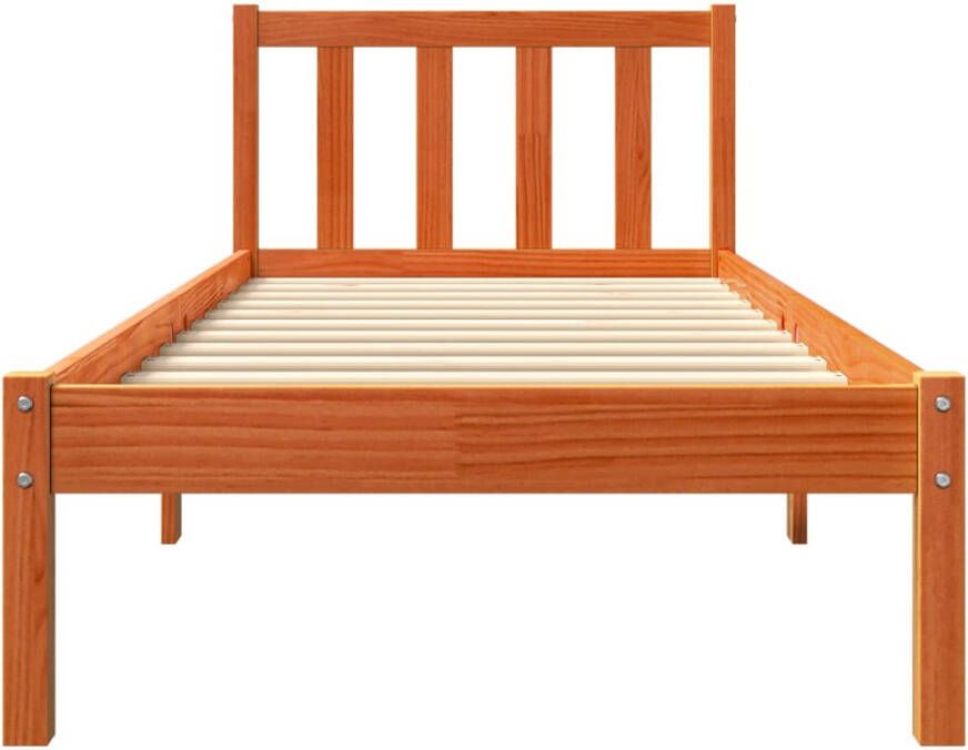 VidaXL Bedframe zonder matras massief grenenhout wasbruin 90x190 cm