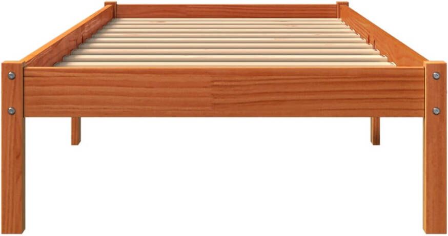 VidaXL Bedframe zonder matras massief grenenhout wasbruin 90x200 cm