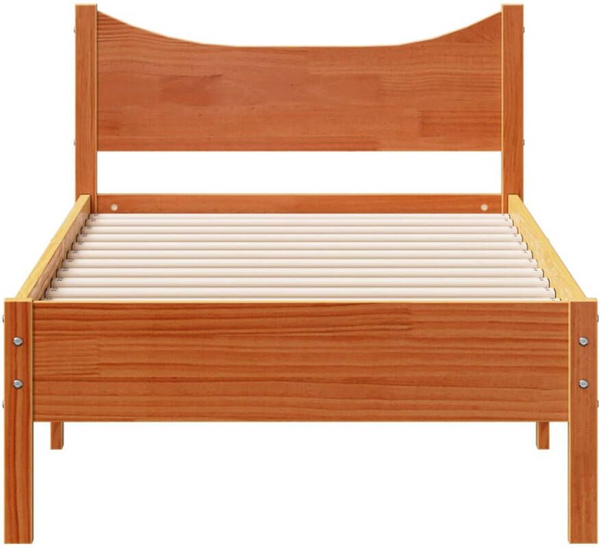 VidaXL Bedframe zonder matras massief grenenhout wasbruin 90x200 cm - Foto 2