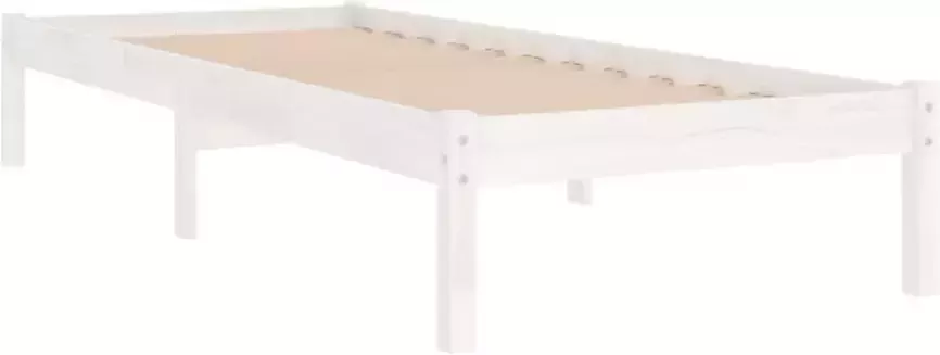 VidaXL -Bedframe-massief-grenenhout-wit-100x200-cm - Foto 1
