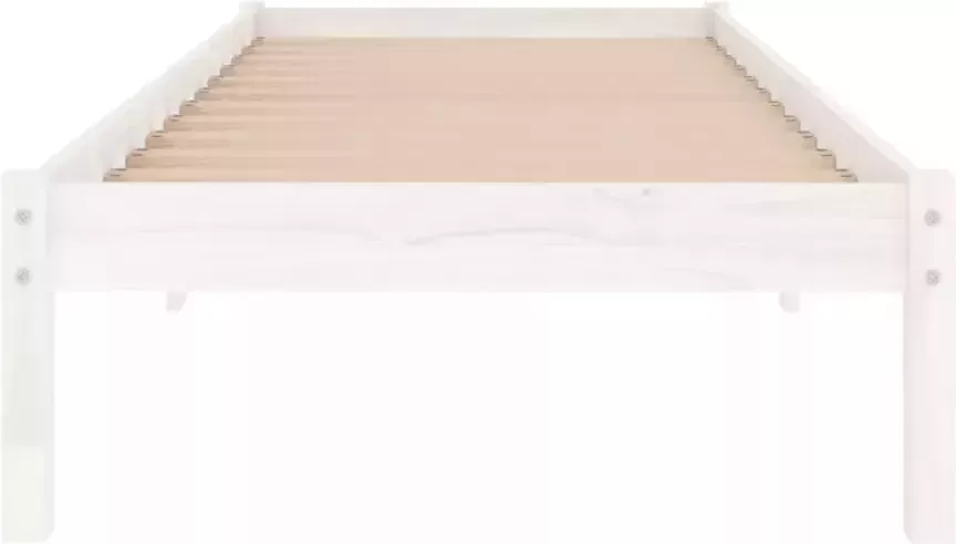 VidaXL -Bedframe-massief-grenenhout-wit-100x200-cm - Foto 4
