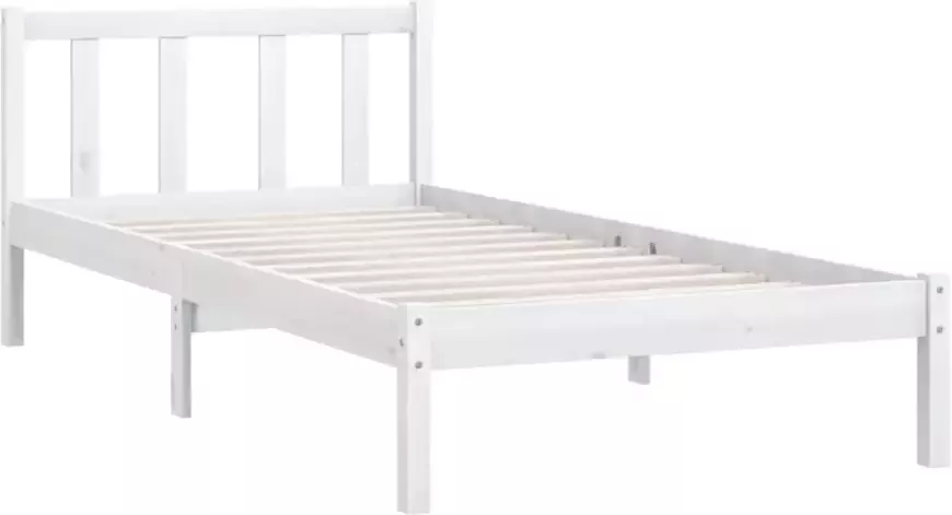 VidaXL -Bedframe-massief-grenenhout-wit-100x200-cm - Foto 4