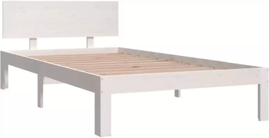 VidaXL -Bedframe-massief-grenenhout-wit-100x200-cm - Foto 4