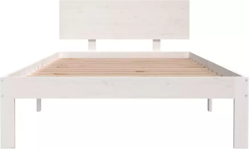 VidaXL -Bedframe-massief-grenenhout-wit-100x200-cm - Foto 2