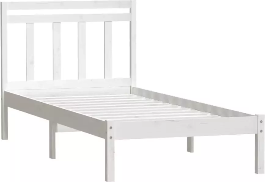 VidaXL -Bedframe-massief-grenenhout-wit-100x200-cm - Foto 2