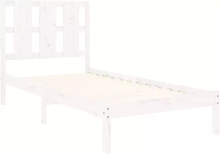 VIDAXL Bedframe zonder matras massief grenenhout wit 140x200 cm - Foto 4