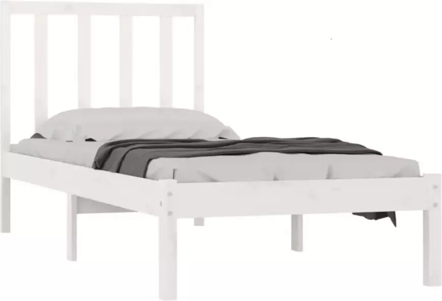 VidaXL -Bedframe-massief-grenenhout-wit-100x200-cm - Foto 4