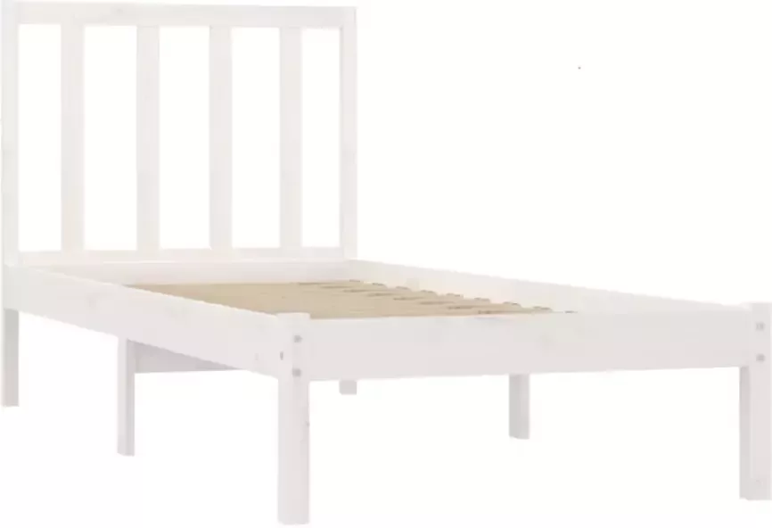 VidaXL -Bedframe-massief-grenenhout-wit-100x200-cm - Foto 3