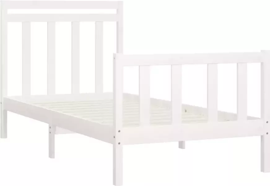 VidaXL -Bedframe-massief-grenenhout-wit-100x200-cm - Foto 4