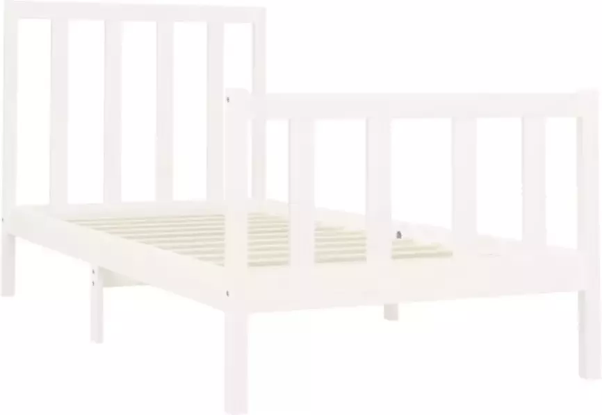 VidaXL -Bedframe-massief-grenenhout-wit-100x200-cm - Foto 3