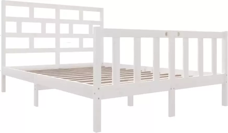 VidaXL -Bedframe-massief-grenenhout-wit-120x200-cm - Foto 5