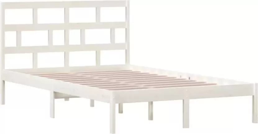 VIDAXL Bedframe zonder matras massief grenenhout wit 120x200 cm - Foto 8