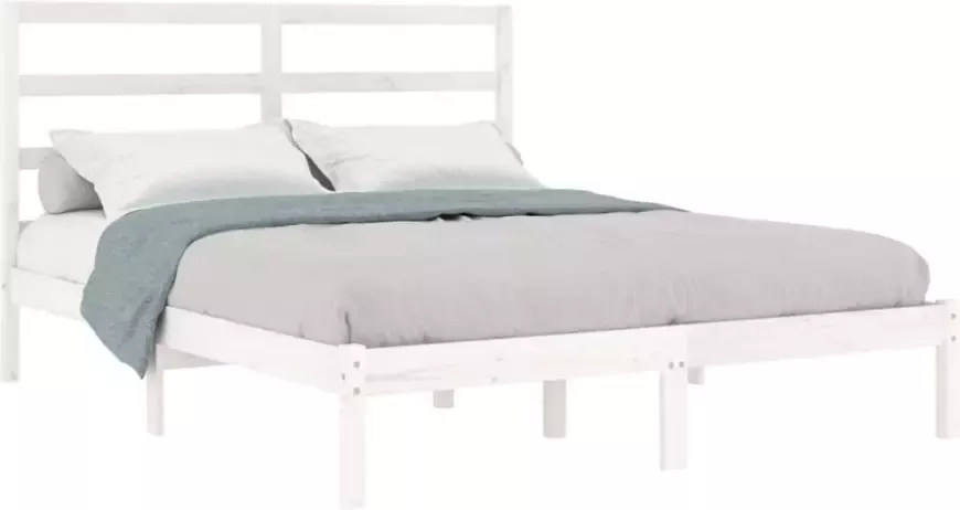 VIDAXL Bedframe zonder matras massief grenenhout wit 120x200 cm - Foto 7