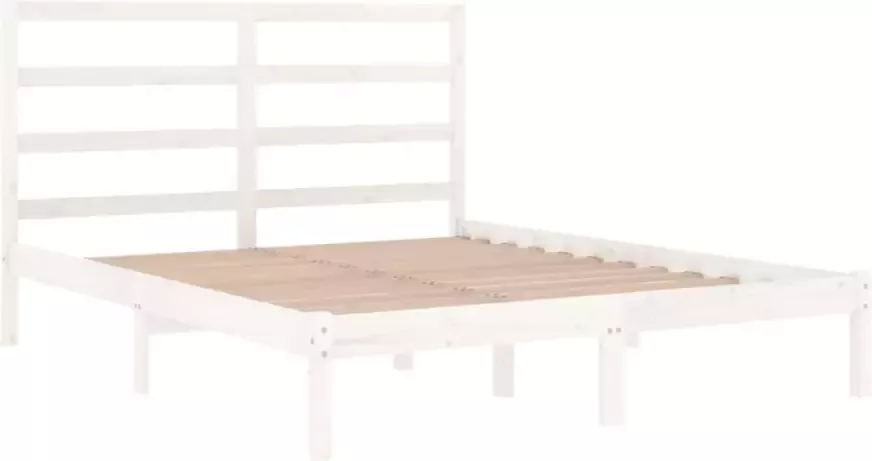 VIDAXL Bedframe zonder matras massief grenenhout wit 120x200 cm - Foto 6