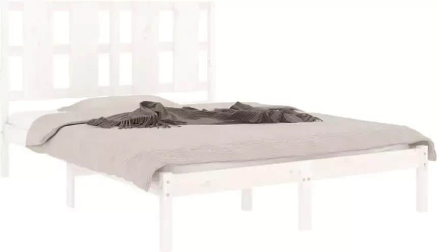 VIDAXL Bedframe zonder matras massief grenenhout wit 120x200 cm - Foto 4