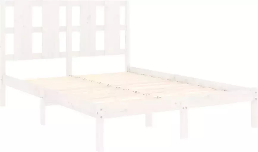 VIDAXL Bedframe zonder matras massief grenenhout wit 120x200 cm - Foto 3