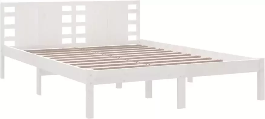 VIDAXL Bedframe zonder matras massief grenenhout wit 120x200 cm - Foto 9