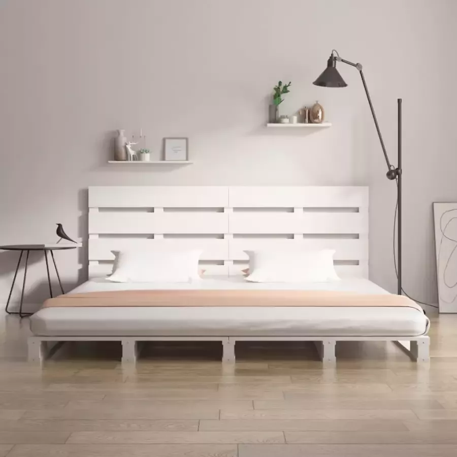 VIDAXL Bedframe zonder matras massief grenenhout wit 120x200 cm