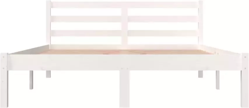 VidaXL -Bedframe-massief-grenenhout-wit-135x190-cm-4FT6-Double - Foto 2