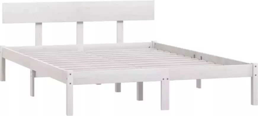 VidaXL -Bedframe-massief-grenenhout-wit-135x190-cm-4FT6-Double - Foto 5