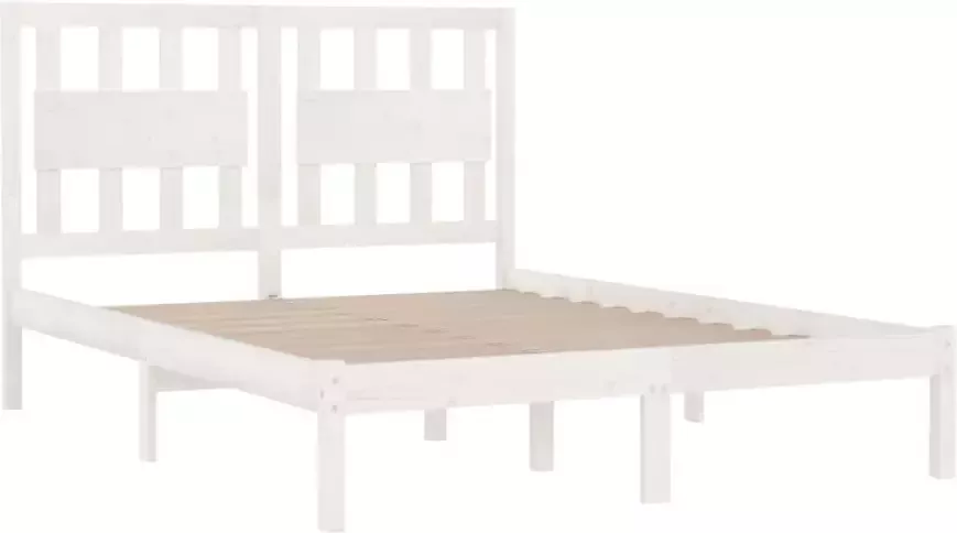 VidaXL -Bedframe-massief-grenenhout-wit-140x190-cm - Foto 3