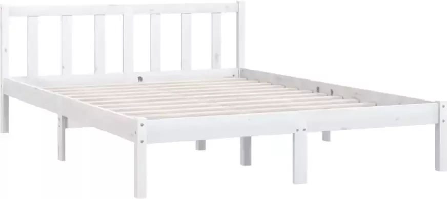 VidaXL -Bedframe-massief-grenenhout-wit-140x200-cm - Foto 4