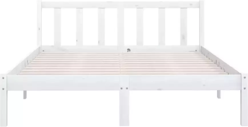 VidaXL -Bedframe-massief-grenenhout-wit-140x200-cm - Foto 2