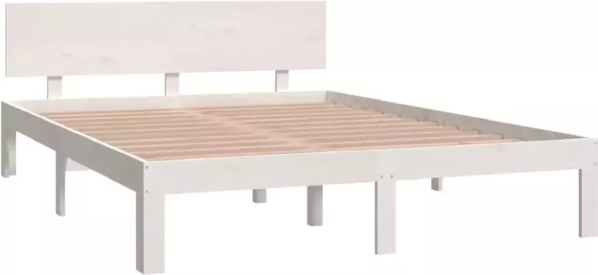 VidaXL -Bedframe-massief-grenenhout-wit-140x200-cm - Foto 4