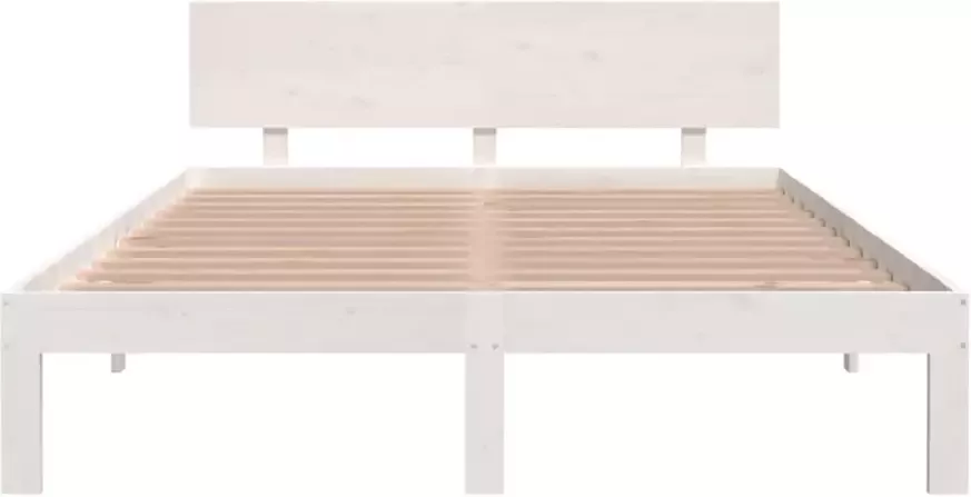 VidaXL -Bedframe-massief-grenenhout-wit-140x200-cm - Foto 3
