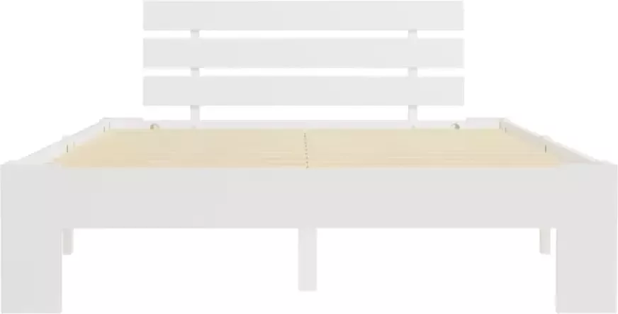 VidaXL -Bedframe-met-hoofdbord-massief-grenenhout-wit-140x200-cm